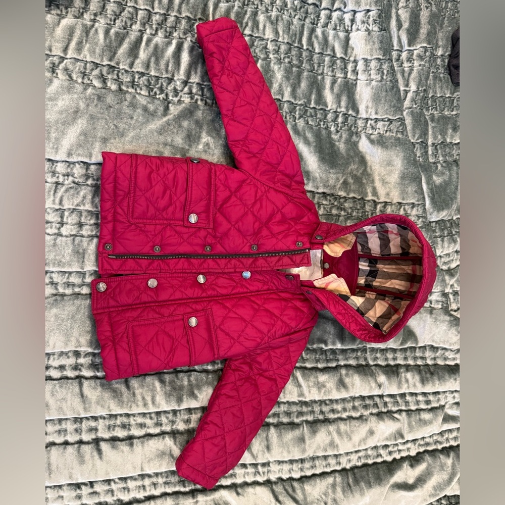 Burberry Bordeaux Hooded Puffer Jacket